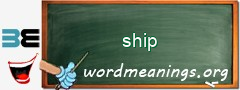 WordMeaning blackboard for ship